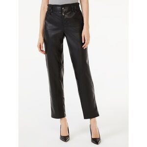 Scoop Women's Elastic Waist Straight Ankle Crop Jeans